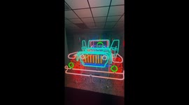 3D Neon Glass Jeep
