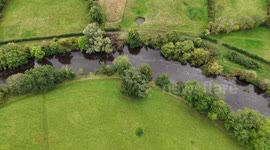 Large sinkhole appears in field near river Ure, Ripon, North Yorkshire, August 2024