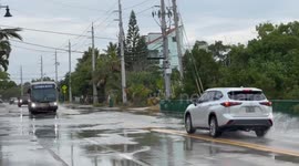 Tropical Storm Causes Street Flooding