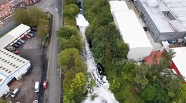 Locals in Greater Manchester town horrified when river starts foaming