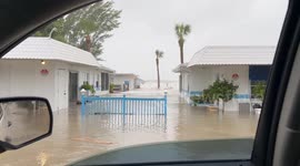 Insane footage of hurricane Helene storm surge entering the road