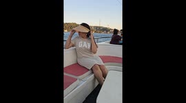 Hat blown away on a boat in Istanbul