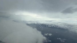 Hurricane Helene seen from the air during reconnaissance mission in Florida