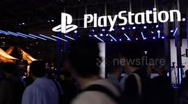 Japan: Astro Bot branding at the Sony Playstation booth at Tokyo Game Show 2024 in Chiba