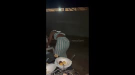 Woman Somersaults Over Plastic Chair