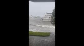 Hurricane Helene Blows Boat To Shore