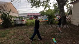 Brother vs Brother Backyard Water Gun Battle