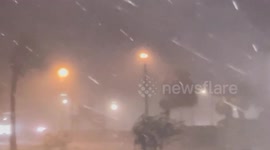 Power line explosion during Hurricane Helen knocks out electricity in Perry Florida