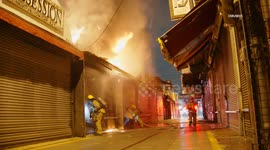 US, Los Angeles: Downtown Los Angeles Greater Alarm Commercial Fire