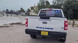 US: Bradenton Police Capture Hurricane Helene's Fury at Palma Sola Causeway