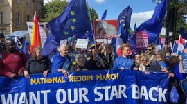 Thousands call for Brexit to be reversed in the National Rejoin March in central London