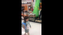 Halloween shopping I’m the store with my  kid skills dancing and playing a guitar.