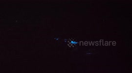 Bioluminescence of the Black sea, autumn 2024, Odesa, Ukraine. plankton makes the water glow