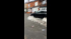 Streets flooded in Selly Oak, Birmingham due to heavy rain