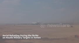 Yemen: Footage From the Refueling Aircraft on the Way to Strike Houthi Military Targets in Yemen