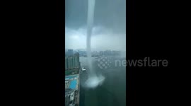 First waterspout to hit Hong Kong harbour in 65 years stuns locals