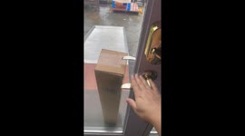 Poorly positioned Amazon package leaves homeowner trapped indoors