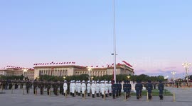 Flag-raising ceremony at Tian'anmen Square in Beijing on National Day
