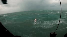 Owner and pet dog saved from sinking sailboat during Hurricane Helene