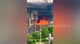 Thai school bus seen engulfed in flames as fire kills 'up to 25 pupils on day trip'