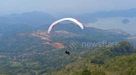 Dozens take to sky for paragliding championship held in Indonesia