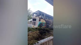 Thai schoolchildren burned alive when bus is engulfed in flames
