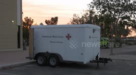 US, Los Angeles: Apple Valley Red Cross Evacuation Center For Line Fire Residents And Pets