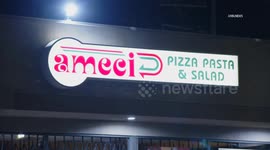 US, Los Angeles: Chatsworth Pizza Shop Burglary With Broken Front Glass