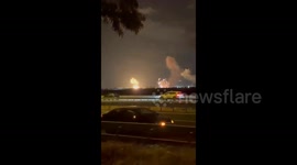 Israel: Footage documents Iranian missiles striking the Israeli Tel Nof Airbase near Tel Aviv