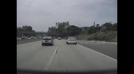 Sudden Swerve And Stop Causes Chain Reaction Wreck