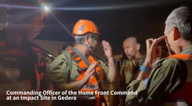 Israel: Commanding Officer of the Home Front Command at an Impact Site in Gedera