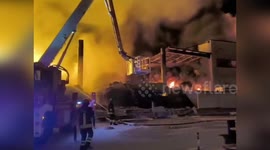 Italy: Firefighters Battle Blazing Hazardous Waste Facility into the Night