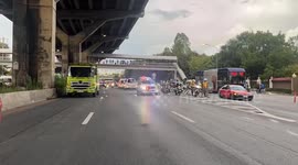 Bodies of schoolchildren burned in Thai death bus fire arrive at hospital for identification