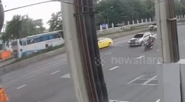 CCTV shows Thai school bus catching fire as 'driver flees scene while children burned'