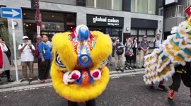 Grand parade staged to celebrate China's National Day in Japan's Chinatown