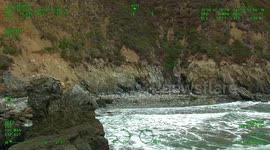 Helicopter rescue team saves woman, 59, stranded on coast in California