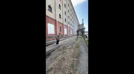 Person falls on metal railings after jumping on pole in Lyon, France