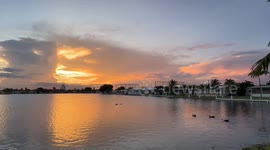 Spectacular Sunset Over Lake