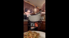 Plastic Bowl Gets Stuck to Burner Grate