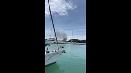 Fire rips through tourist yacht moored off coast of Phuket, Thailand