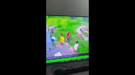 Grass strimmer bursts into flames as residents refill it with petrol