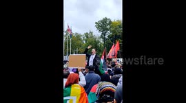 Germany: Pro-Palestinian Protesters Show Solidarity With Gaza At German Unity Day March