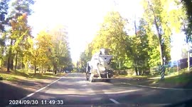 Russia: Driver Overtakes Cement Truck And Ends Up Crashing Head-On Into Oncoming Car