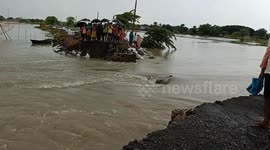 Floodwater surge leads to culvert’s collapse in Northern India