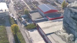 Russia: Race against time to extinguish massive furniture factory next to Fuel Tanks