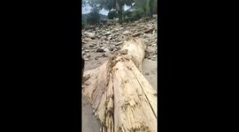 The village was severely damaged after the flash flood