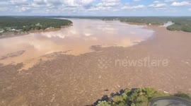 US: Massive Debris Boom Deployed at Douglas Lake to Tackle Flood Aftermath