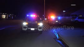 US, Los Angeles: Loma Linda B Roll Footage Of Sheriffs Deputies Involved Shooting