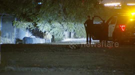 US, Los Angeles: North Hollywood Barricaded Suspect With Pick Axe Arrested