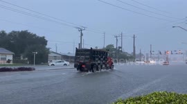 Heavy Rains Cause Street Flooding
